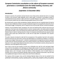 European Commission consultation on the reform of European economic governance